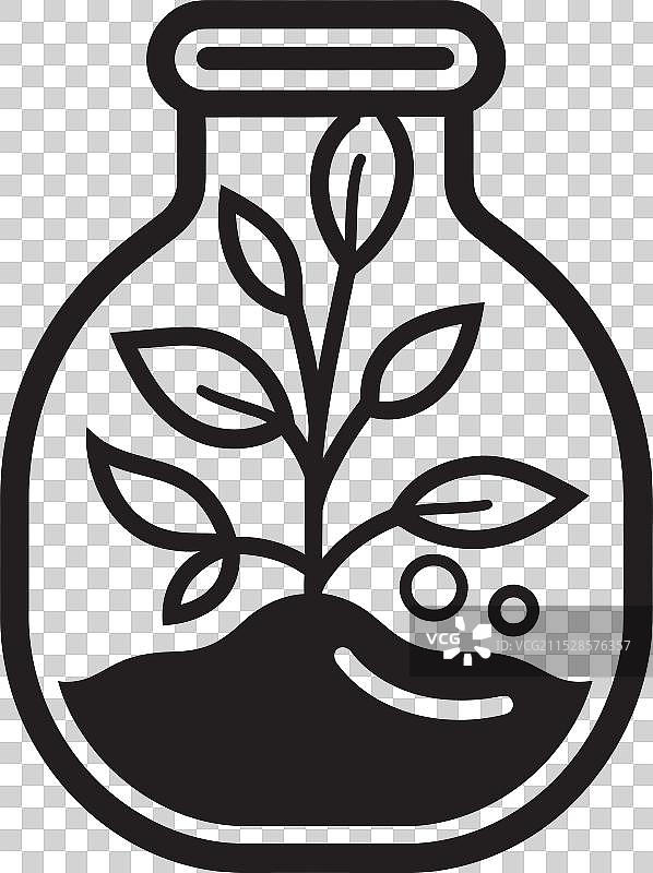 瓶装伊甸园标志性植物天堂徽标图片素材