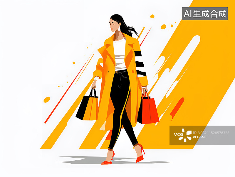 【AI数字艺术】明快风格的时尚海报图片素材