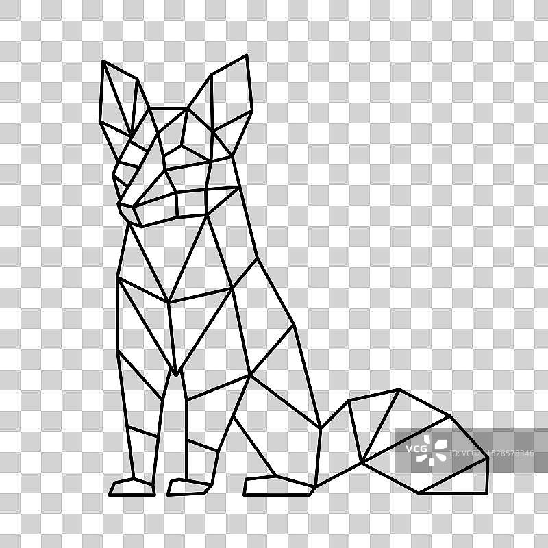 多边形线条艺术野猪图片素材