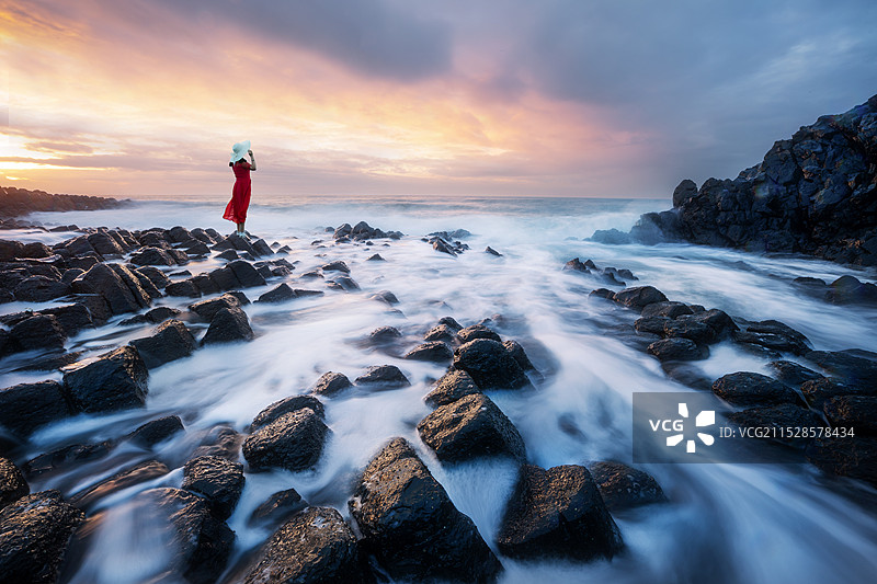 漳州火山口朝霞图片素材
