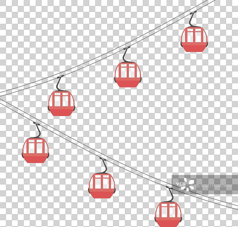 红色车厢的缆车图片素材
