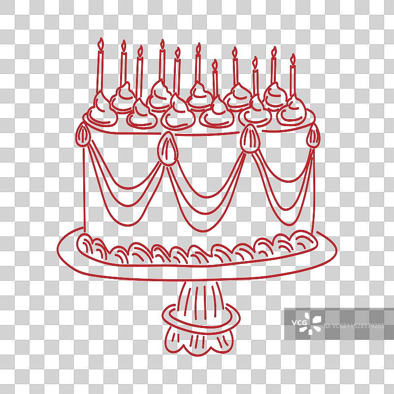 精致美味的蛋糕，放在支架上点缀着蜡烛图片素材