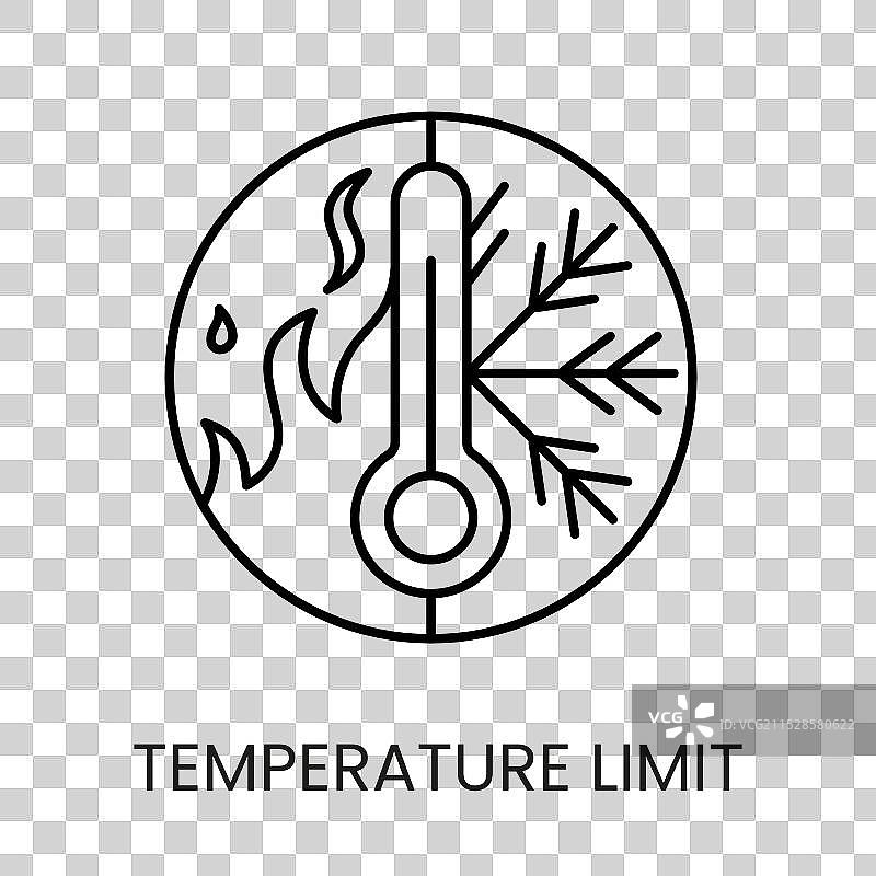 可编辑的温度限制线图标图片素材