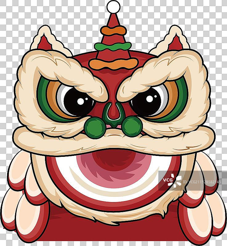 中国新年舞狮插画素材图片素材