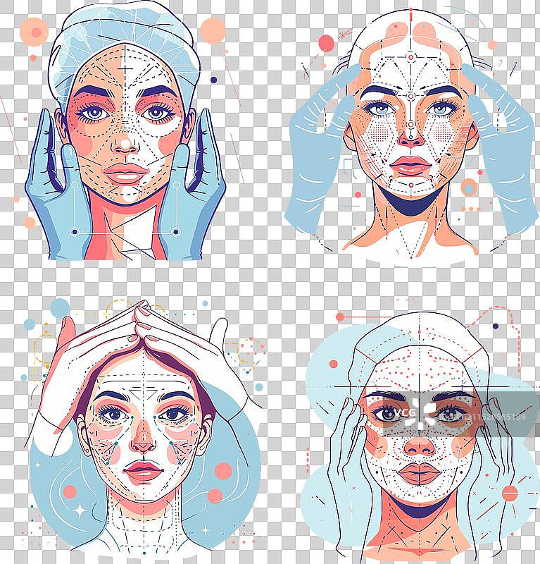 肤色疗法卡通概念女性图片素材