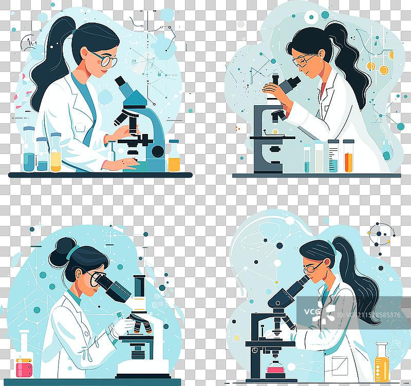 女性研究人员在实验室进行研究图片素材