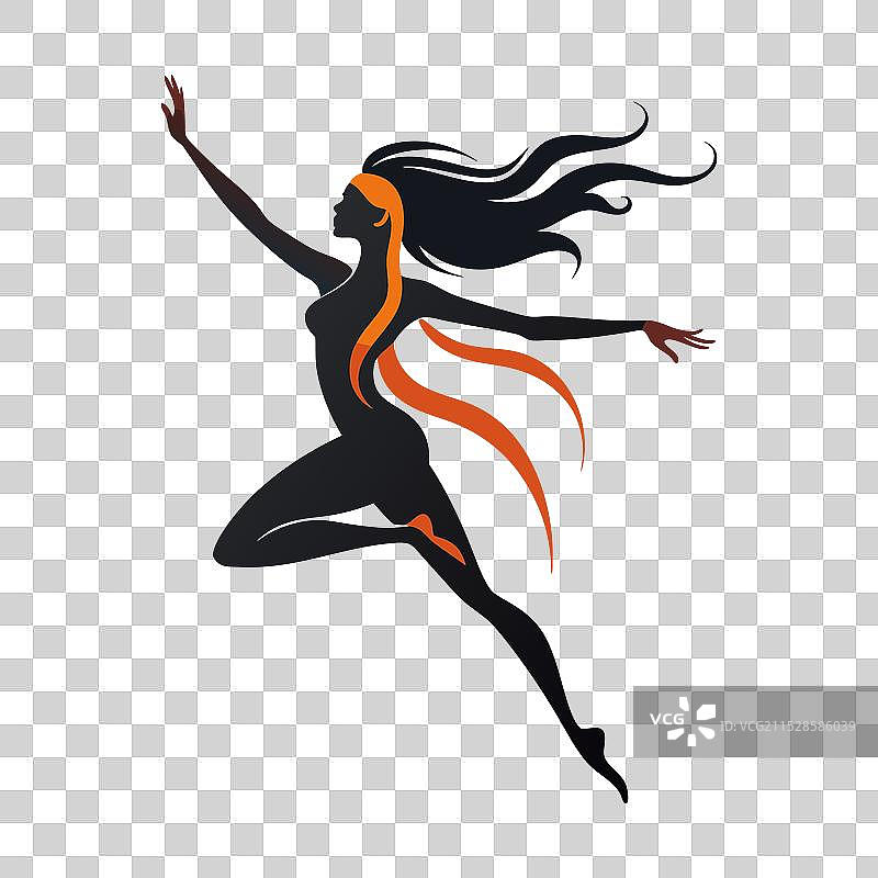 舞者在运动中展示的剪影图片素材