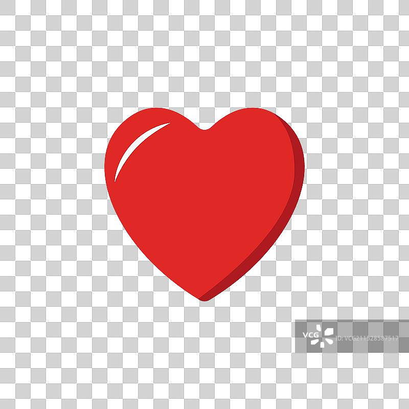 红色心形扁平风格红色心形图片素材