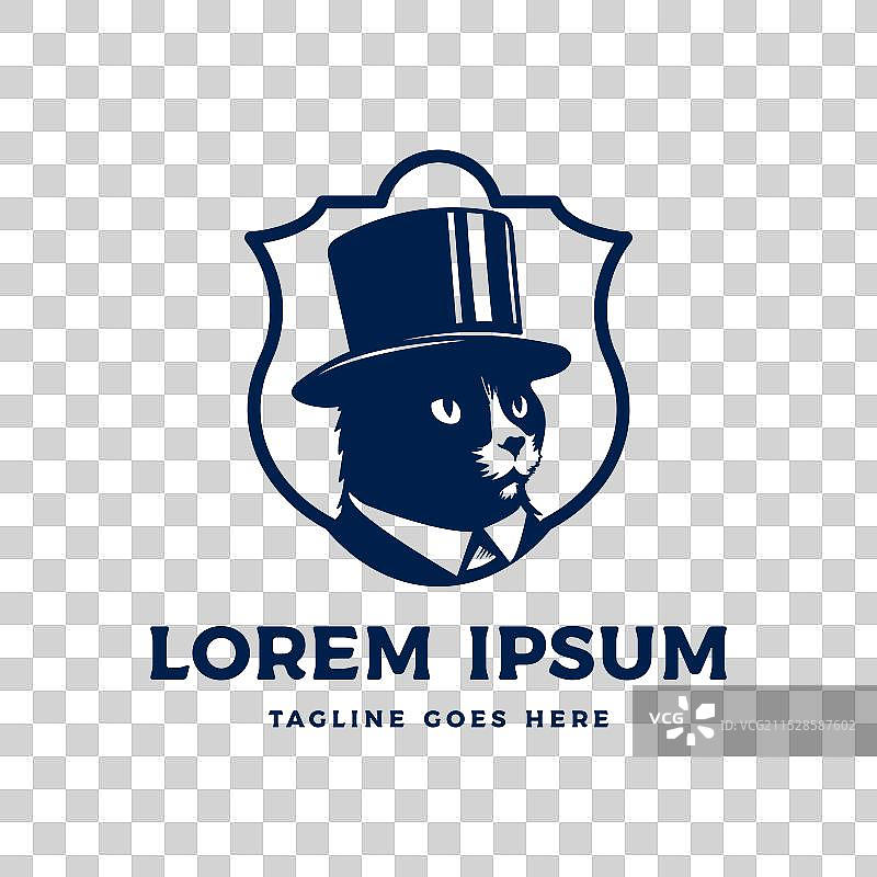 黑猫穿着绅士礼服和蝴蝶结图片素材