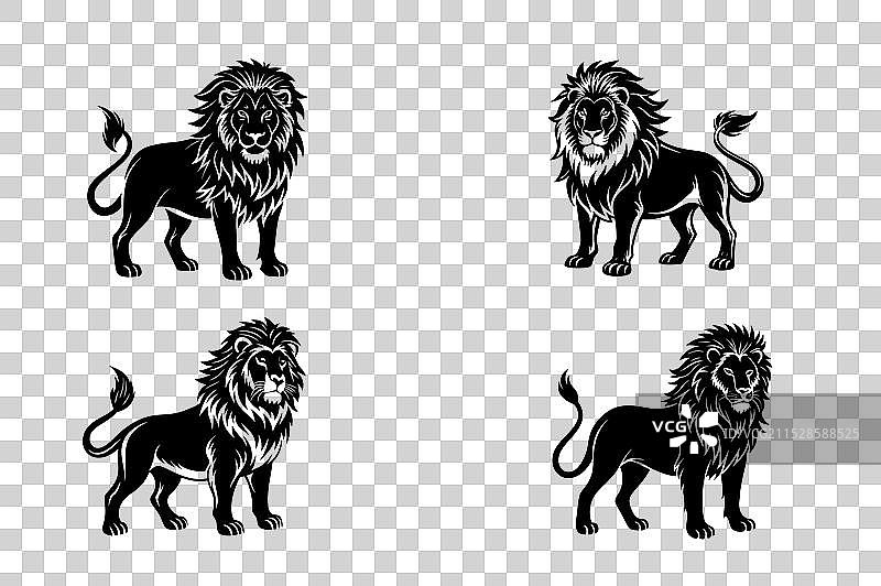 狮子剪影图片素材