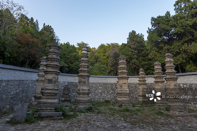 河南博爱县月山寺七星塔，河南省重点文物保护单位图片素材