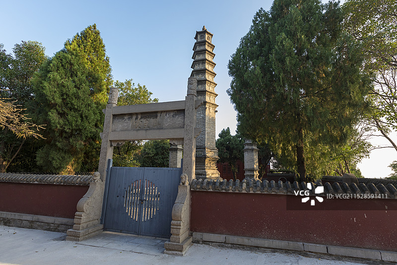 河南博爱县月山寺凤皇台，河南省重点文物保护单位图片素材