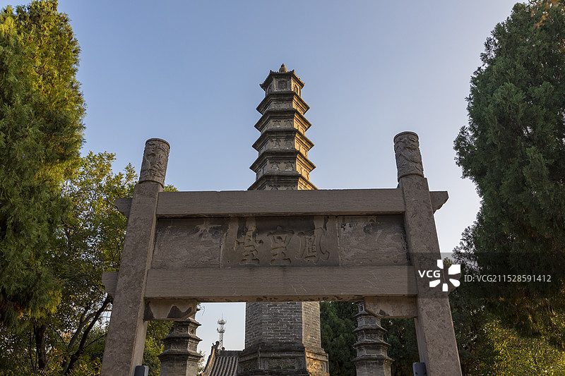 河南博爱县月山寺凤皇台，河南省重点文物保护单位图片素材