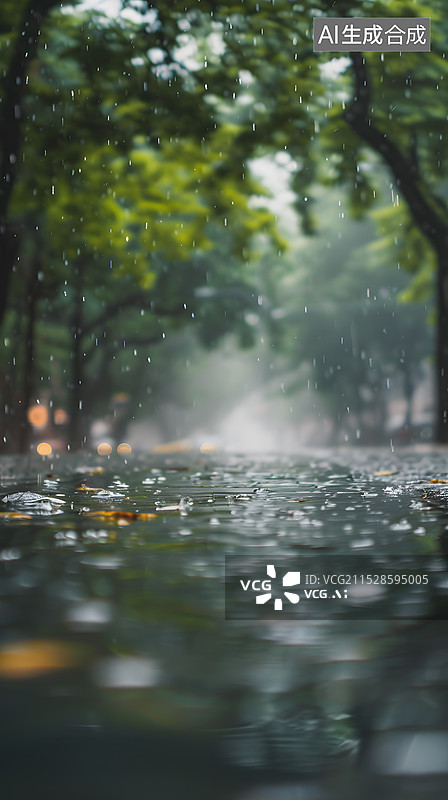【AI数字艺术】雨水雨滴下雨风景图片素材