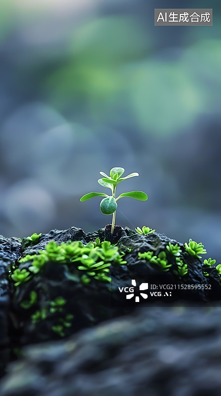 【AI数字艺术】植物生长发芽图片素材