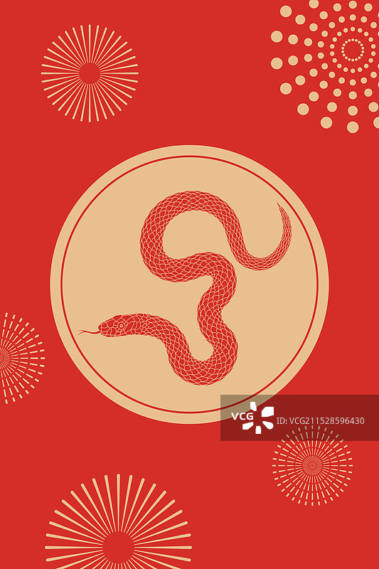 中国蛇年喜庆的红色封面图片素材