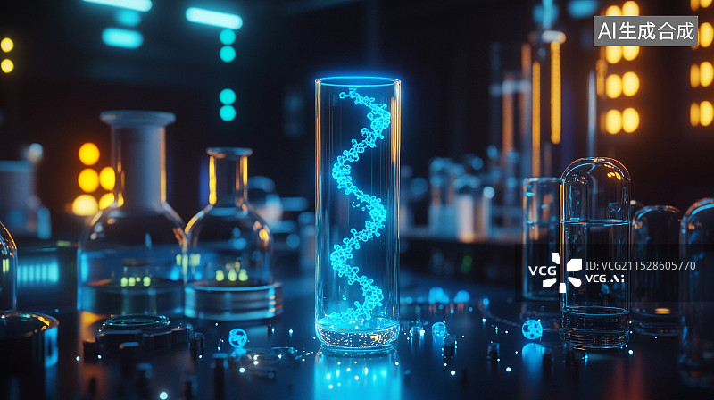 【AI数字艺术】实验室玻璃器皿器具试管图片素材