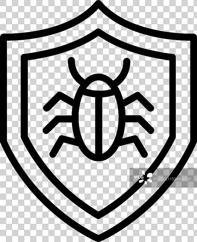 杀毒软件线条图标设计图片素材