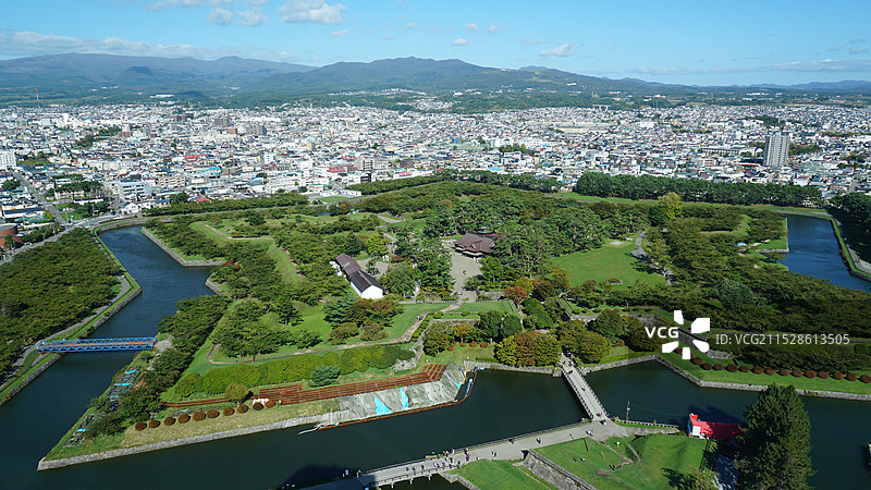 日本北海道函馆市 五棱郭 函馆山夜景图片素材