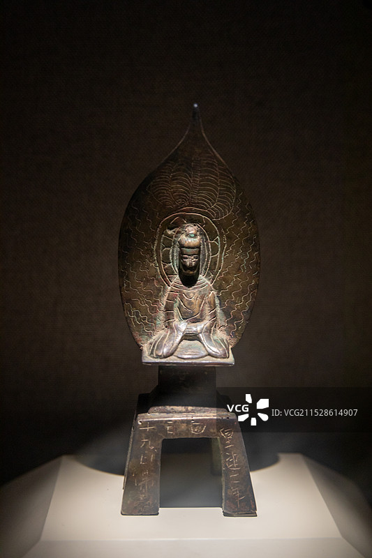 山西博物院展出文物武乡县党城村出土铜造像图片素材