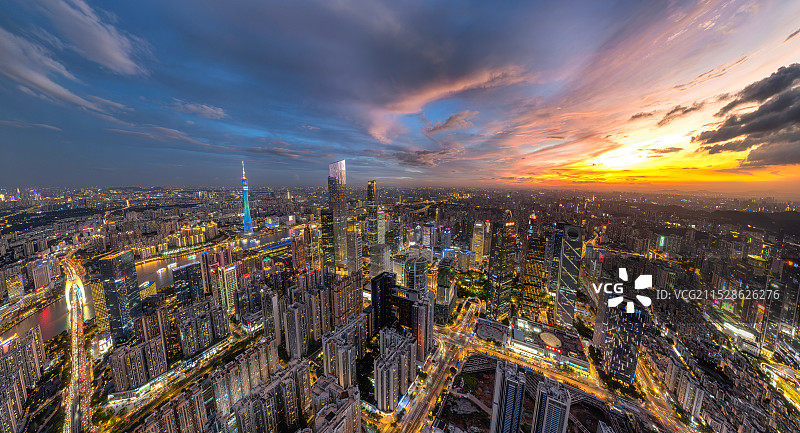 2024.7.22广州日落广角接片图片素材