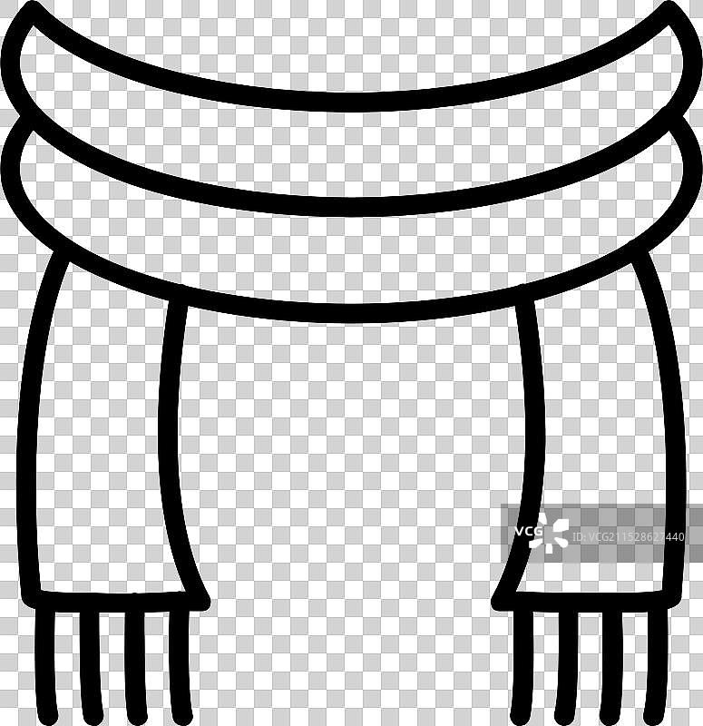 冬季围巾线条图标设计图片素材