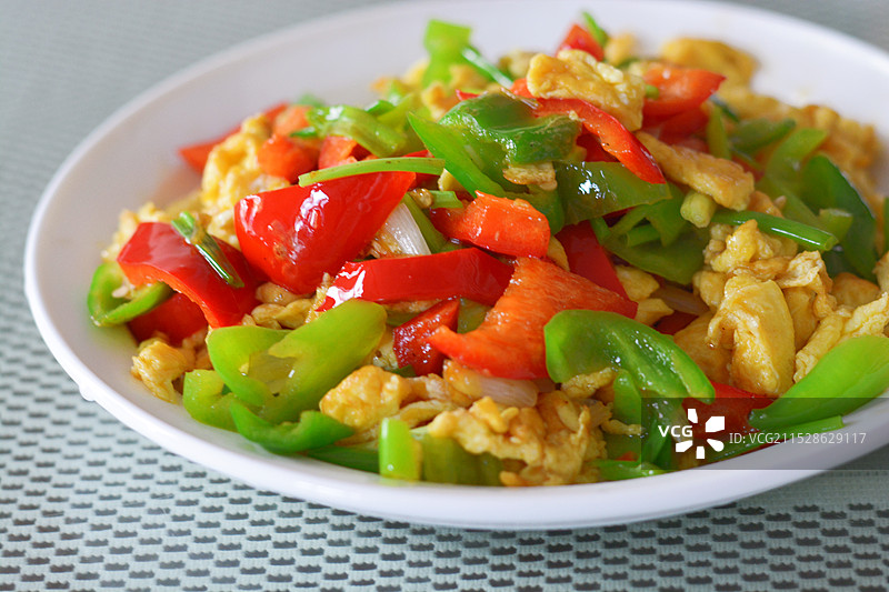 江西家常菜青椒炒鸡蛋图片素材