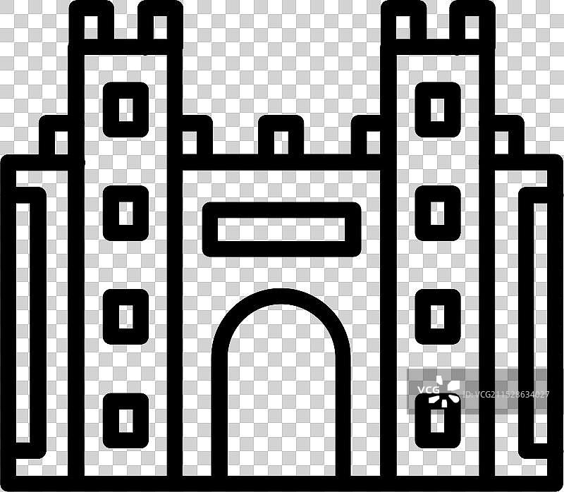 防御工事线条图标设计图片素材