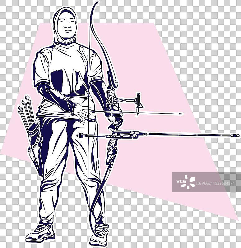 弓箭手女士姿势1 印尼战士图片素材