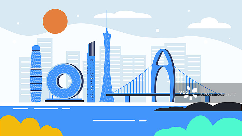 广州城市插画图片素材