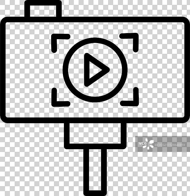 自拍杆线条图标设计图片素材