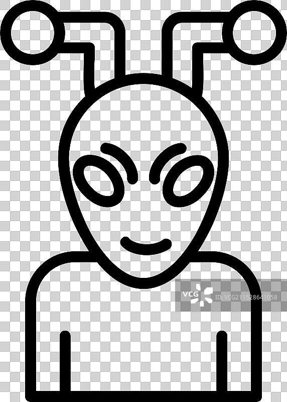 外星人线条图标设计图片素材