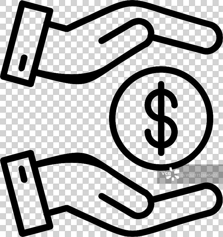 省钱线条图标设计图片素材