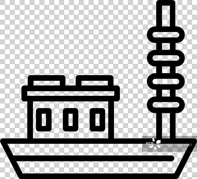 钓鱼船线条图标设计图片素材