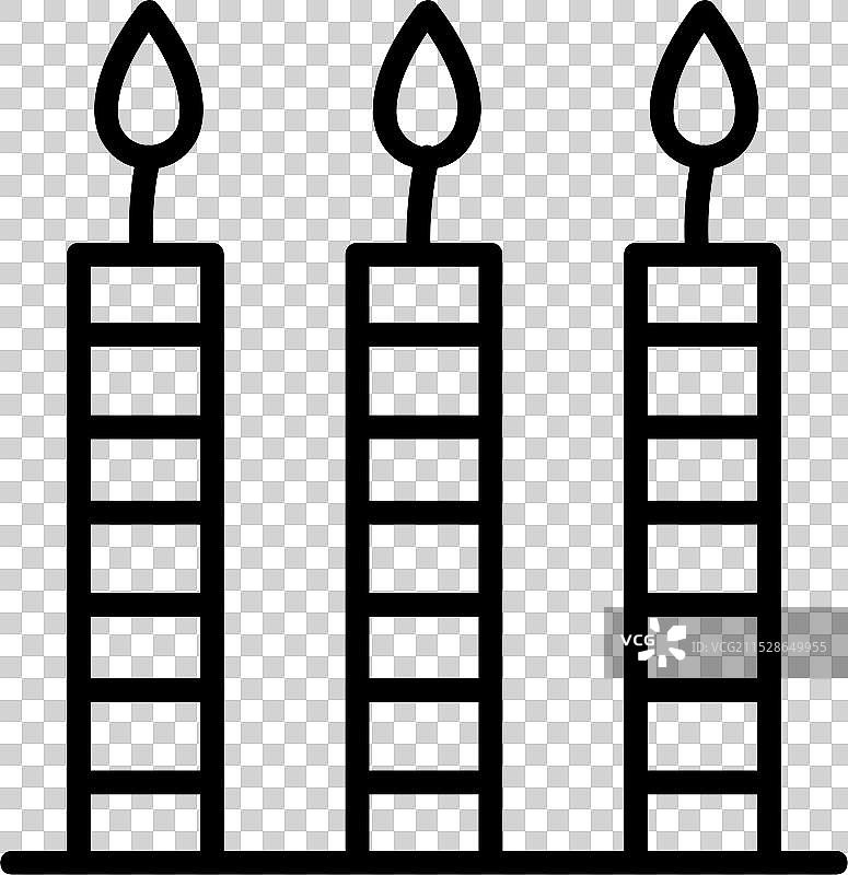 生日蜡烛线条图标设计图片素材