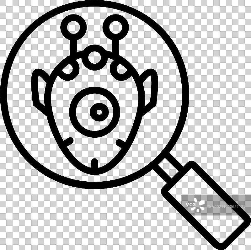 外星人研究线条图标设计图片素材