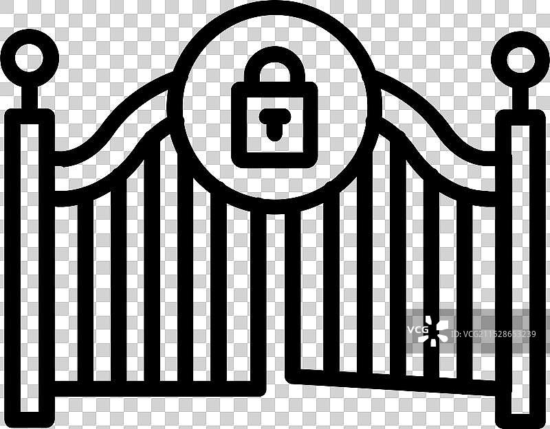 门关闭线条图标设计图片素材