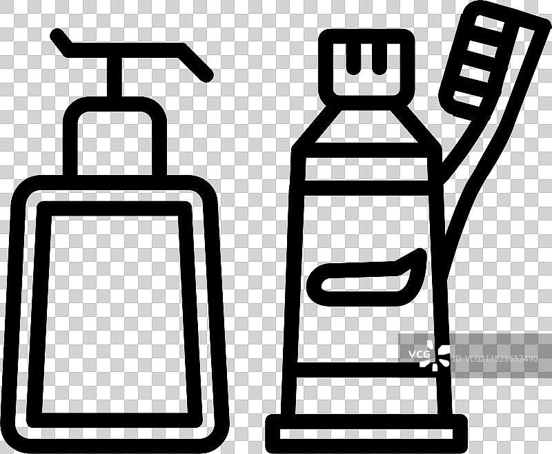 洗漱用品线条图标设计图片素材