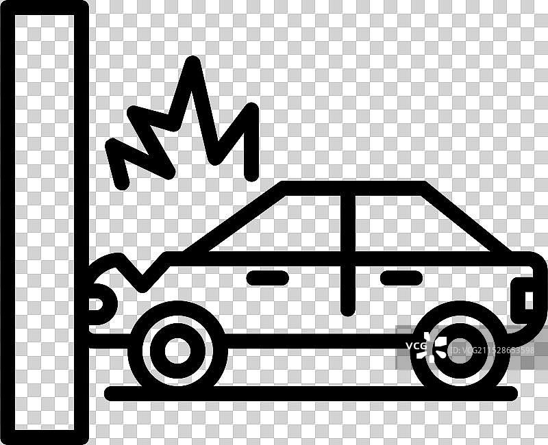 事故汽车线条图标设计图片素材
