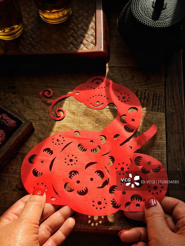 蛇，剪纸图片素材