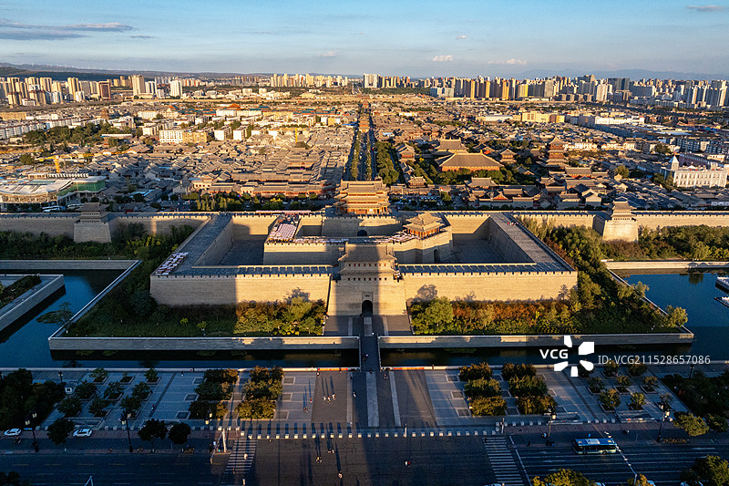 山西大同古城墙 夜景鼓楼钟楼善化寺图片素材