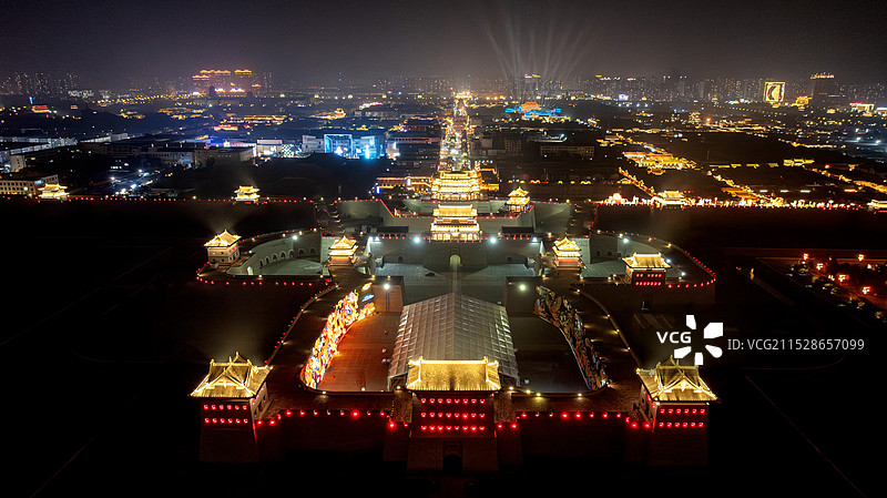 山西大同古城墙 夜景鼓楼钟楼善化寺图片素材