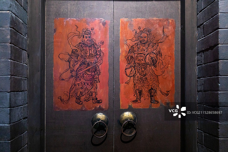 山西博物院展出文物门神图片素材