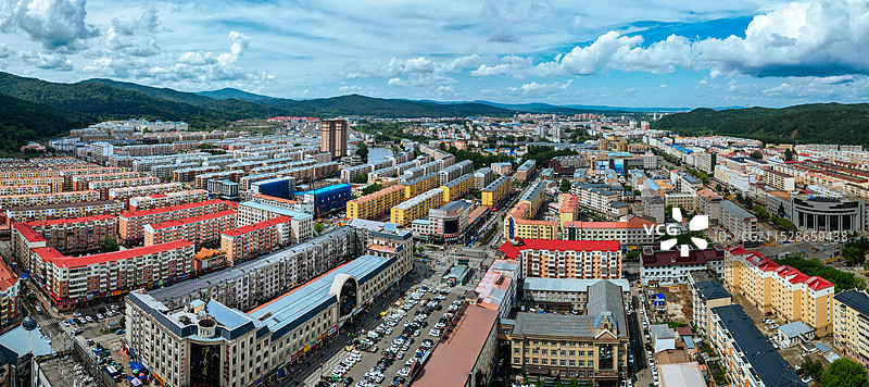 伊春市 伊美区 天华大桥 百货大楼 水上公园 兴安森林公园图片素材