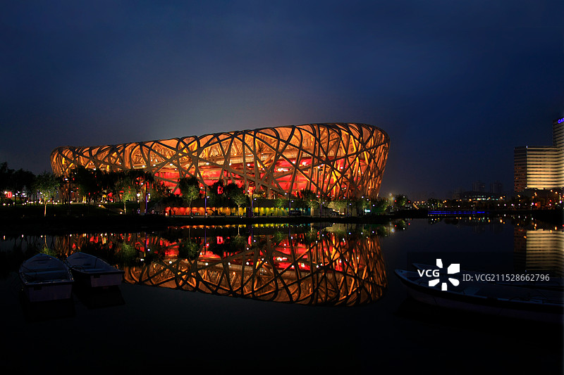 鸟巢之夜图片素材