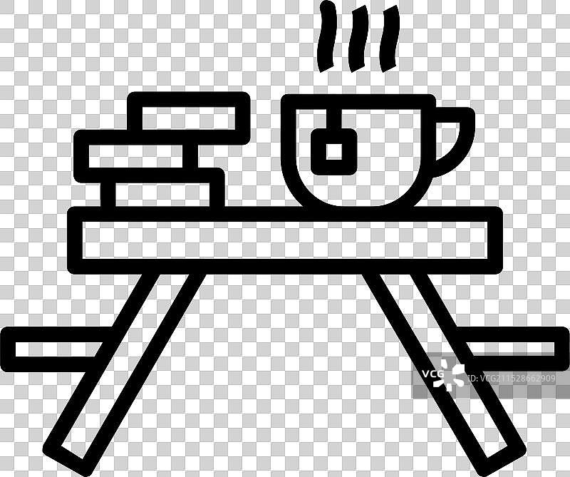 野餐桌线条图标设计图片素材