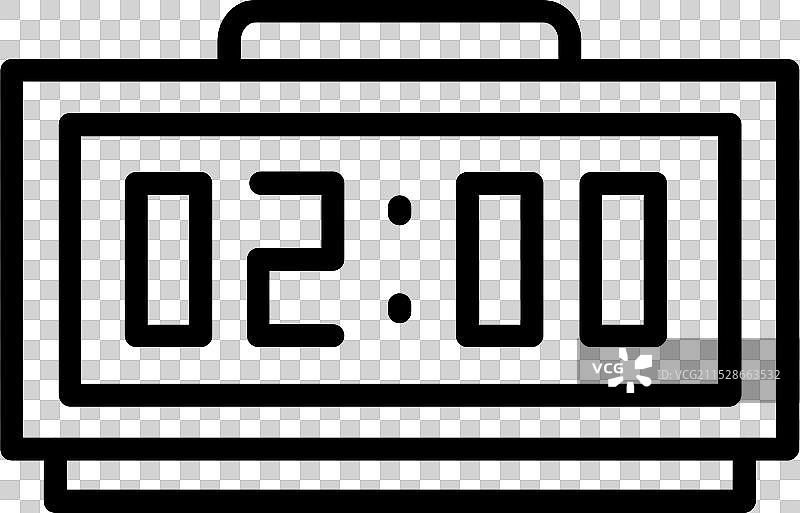 数字时钟线条图标设计图片素材