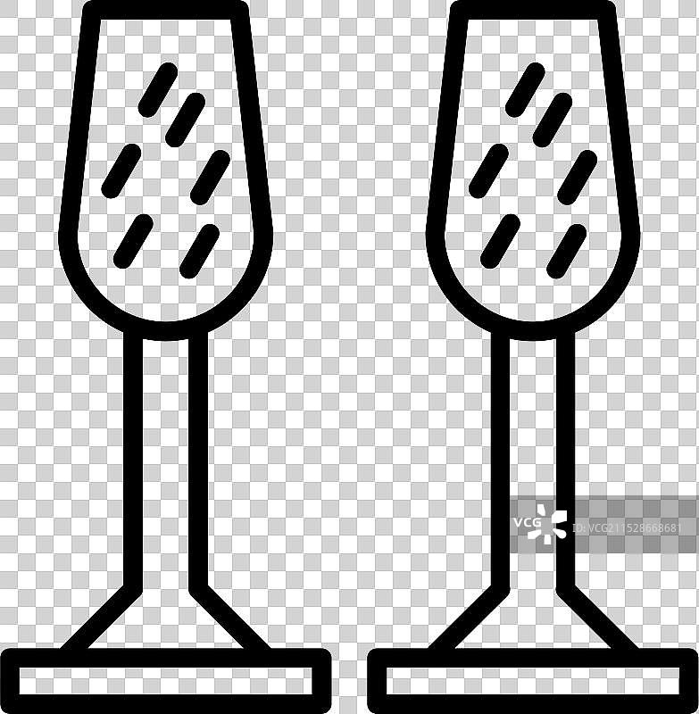 香槟线条图标设计图片素材