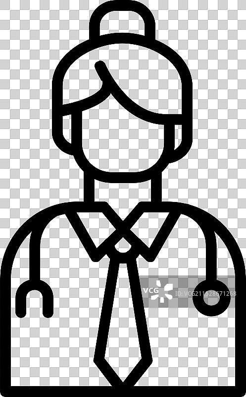 女性医生线条图标设计图片素材