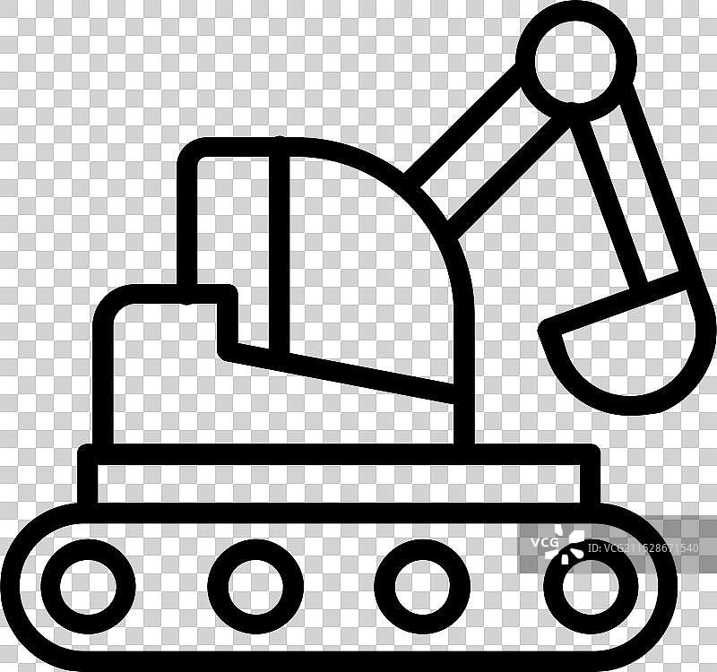 挖掘机线条图标设计图片素材